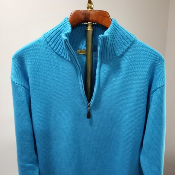 INSEARCH COLLECTION TURQUOISE ZIP UP HIGH COLLAR SWEATER MEN SIZE XL - Picture 6 of 7